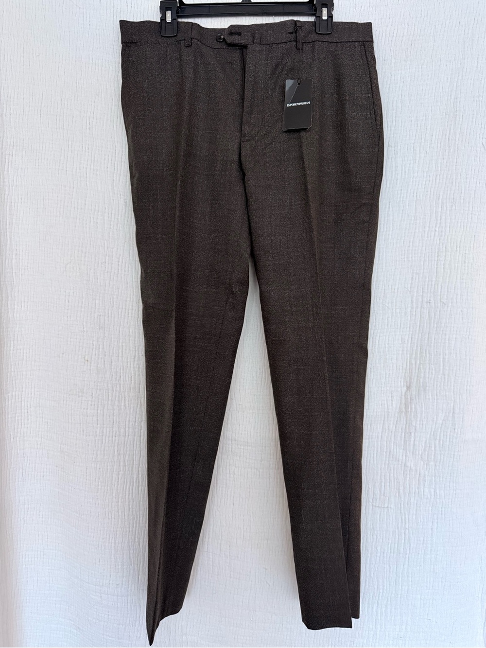 NWT Emporio Armani Men’s Brown Wool Blend Trousers Pants Size 52 $445
